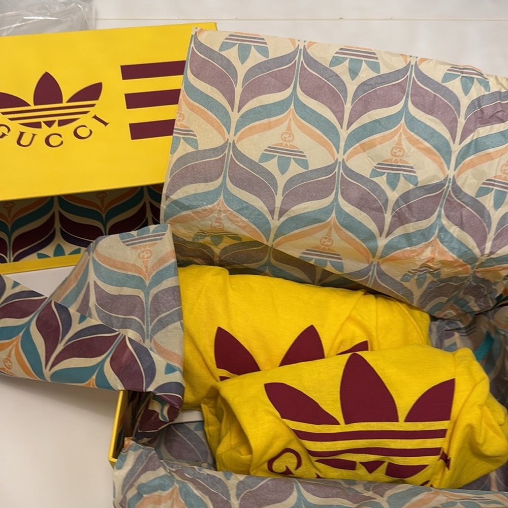 Authentic Gucci x Adidas wooden Platform Slides - Picture 15 of 16